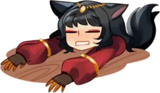 🛏 Аниме, Мультфильм, Уставший, Сонный, Лежащий, Усталый, Чиби telegram sticker