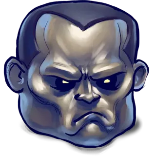 😶 face, angry, portrait, illustration, cartoon telegram sticker
