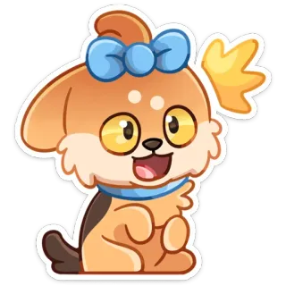 🤩 anjing, anak anjing, kartun, lucu, hewan, stiker whatsapp sticker