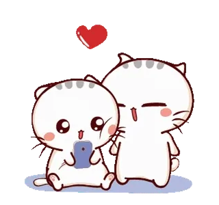 🥰 gatos, amor, fofo, coração, desenho animado, animais, kawaii whatsapp sticker