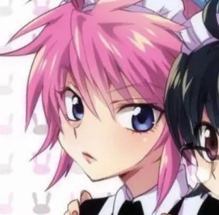 🔪 Anime, Manga, Rosa Haare, Maid, Süß telegram sticker