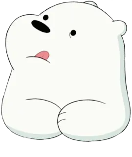😋 Ice Bear We Bare Bears cartoon, bear, polar bear, ice bear, we bare bears, animal telegram sticker