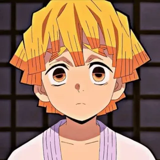 👺 Zenitsu Agatsuma Demon Slayer 애니메이션, 귀멸의 칼날, 젠이츠, 아가츠마 젠이츠, 캐릭터 telegram sticker