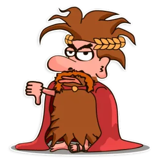 👎 Cartoon, Antike, Richter, Daumen Runter, Negativ, Ablehnung, Figur, Illustration telegram sticker