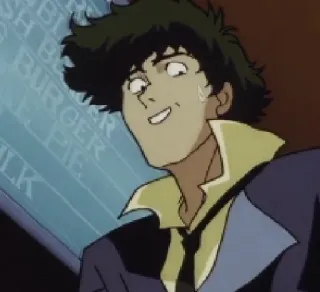 😅 Spike Spiegel Cowboy Bebop Anime, Dibujos animados, Cara graciosa, Spike Spiegel, Cowboy Bebop telegram sticker