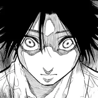 🔪 Anime, Manga, Personnage, Portrait, Noir et blanc, Visage, Yeux telegram sticker