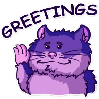 ✋ GREETINGS приветствие, кот, животное, машет telegram sticker