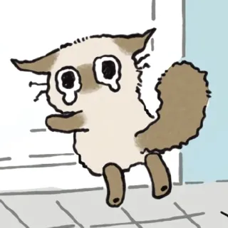 😢 cat, crying, sad, cartoon, animal telegram sticker