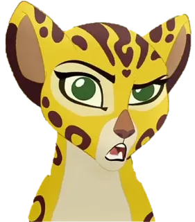 🤔 guépard, animal, dessin animé, personnage telegram sticker