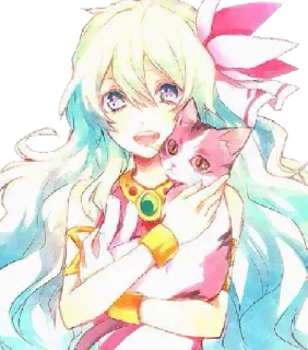 😃 Anime, Fille, Chat, Mignon, Dessin animé, Art, Dessin telegram sticker