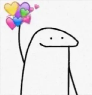 ❤️ человечек, сердечки, любовь, мультик, милый whatsapp sticker