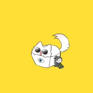 💮 cat, sunglasses, cartoon, anime, sticker telegram sticker