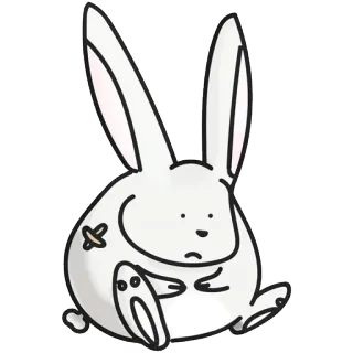 😢 lapin, animal, mignon, lapinou, autocollant, dessin animé whatsapp sticker