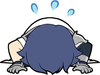 🙇‍♂️ Anime, Exausto, Suor, Cansado, Desenho animado, Personagem telegram sticker