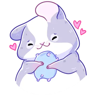 ❤️ criceto, carino, animale, amore, cuori telegram sticker