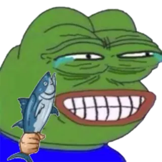 😂 Pepe the Frog Pepe, katak, meme, tuna, ikan, internet whatsapp sticker