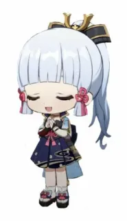😄 Ayaka Genshin Impact 綾華, 原神, アニメ, ゲームキャラクター, ちびキャラ, 可愛い telegram sticker