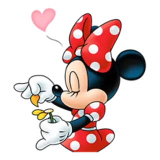 🌸 Minnie Mouse cartoon, mouse, disney, minnie, flower, heart whatsapp sticker