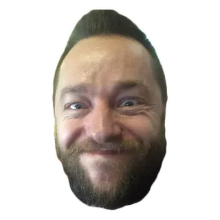 😐 gezicht, hoofd, man, baard, portret, persoon telegram sticker