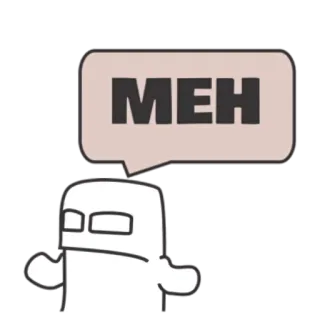 😑 MEH meh, 표정, 무관심, 감정, 캐릭터 telegram sticker