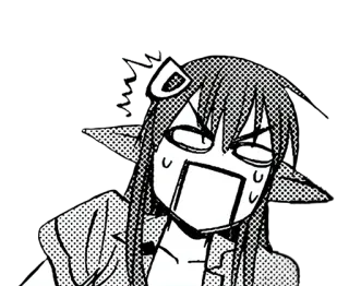 🐍 Anime, Manga, Espressione, Scioccato/a, Confuso/a, Elfo/a, Arte digitale, Illustrazione telegram sticker