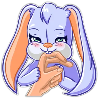 😏 кролик, милый, мультфильм, животное, заяц telegram sticker