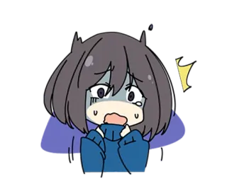 😱 anime, cartoon, sad, crying, scared, emotional telegram sticker