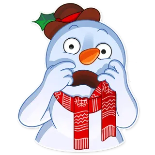😨 muñeco de nieve, invierno, navidad, fiestas, dibujos animados, pegatina whatsapp sticker