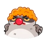😠 palhaço, bravo, nariz vermelho, desenho animado telegram sticker