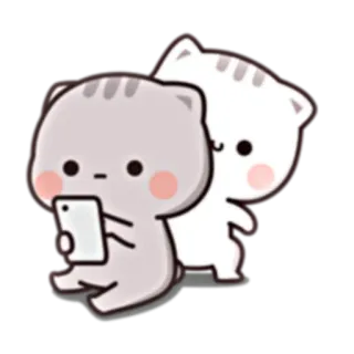 👁 cat, cute, animal, cartoon, phone telegram sticker