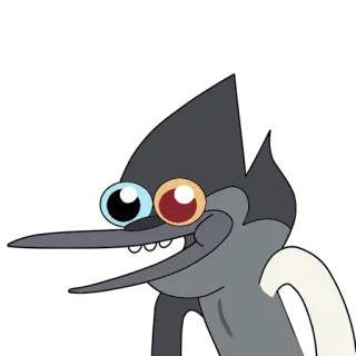 😍 Mordecai Regular Show cartone animato, animato, divertente, uccello, personaggio telegram sticker