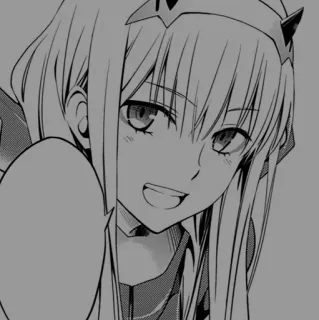 ➰ Zero Two Darling in the Franxx Anime, Zero Two, Darling in the Franxx, Manga, Mädchen, Otaku telegram sticker