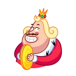 😬 raja, kartun, mahkota, kerajaan, uang, emas telegram sticker