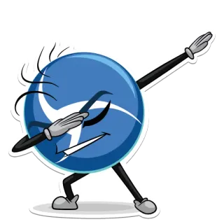 😎 Dab, Mascote, Desenho animado, Internet, Azul telegram sticker