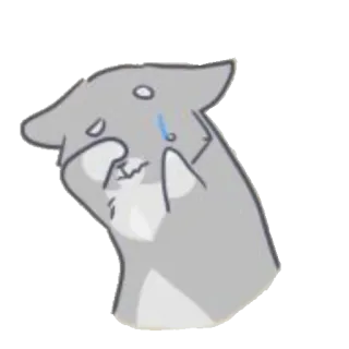 😥 weinen, traurig, tier, hund telegram sticker