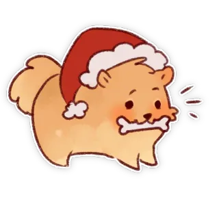 🎄 หมา, คริสต์มาส, น่ารัก, สัตว์, หมวกซานต้า telegram sticker