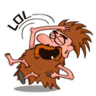 😅 LOL пещерный человек, мультфильм, смешно, лол, юмор, комедия whatsapp sticker