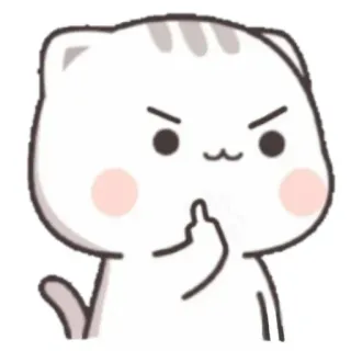 🍃 cat, middle finger, offensive, cartoon, sticker telegram sticker