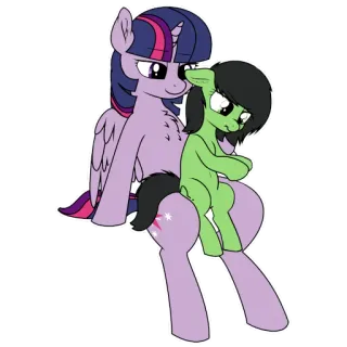 💜 Twilight Sparkle My Little Pony 卡通, 小马, 友谊, 粉丝作品, 可爱, 动画 telegram sticker