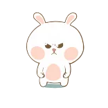 ☹️ coelho, coelhinho, fofo, animal, adesivo, bravo, desenho animado whatsapp sticker