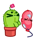 😘 cactus, globo, abrazo, lindo, amor, kawaii, amistad telegram sticker