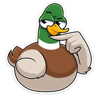 🤔 pato, desenho animado, pássaro, animal, pensando, arrogante telegram sticker