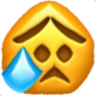 😢 triste, emoji, pleurer, jaune, visage, larme telegram sticker