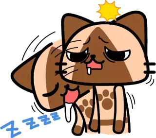 😪 ZZZZ chat, dormir, fatigué, dessin animé, zzz, épuisé, sieste telegram sticker