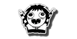 😃 ステッカー, 漫画, キャラクター, 白黒, イラスト telegram sticker