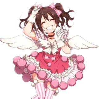 😇 Anime, Kawaii, Lindo, Chica, Alegre, Rosa telegram sticker
