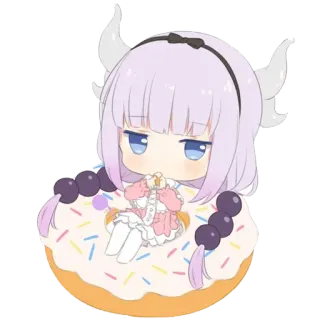 😚 Kanna Kamui Miss Kobayashi's Dragon Maid Anime, Ciambella, Chibi, Kanna, Dragon Maid telegram sticker