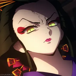 🏮 Daki Demon Slayer Anime, Demônio, Daki, Mulher, Vilão, Demon Slayer whatsapp sticker