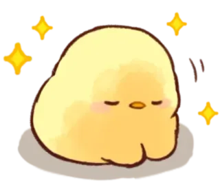 🤩 pollito, lindo, amarillo, dormilón, kawaii, pájaro, animal whatsapp sticker