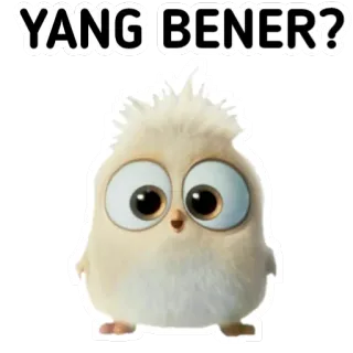 🙃 YANG BENER? pájaro, mono, dibujo animado, animal, pollito, pregunta, expresión telegram sticker